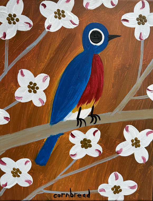 Bluebird in the Dogwoods