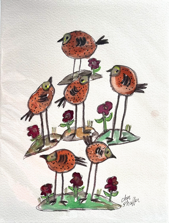 Chickadees and Posies