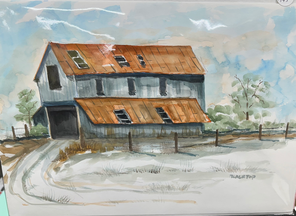 tobacco barn art in North Carolina. Farming Artwork, Rusty Rural Home Decor, Country Shed This image of a tobacco barn in Gordonton Mail Pouch Tobacco Barn Painting