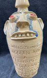 Red Eyed Glass Drips Jug "A Whistling Women and a Crowing Hen..."