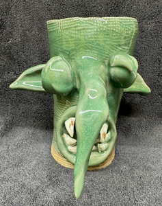 Long Nose Green Face Sculpture