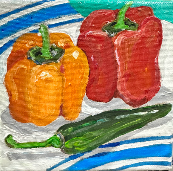 Orange and Red Bell Pepper and Jalapeno