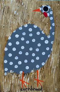 Gray Guinea Hen 8"x12"