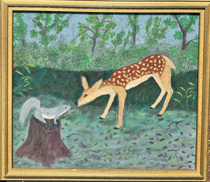 "A Squirrel and a Fawn"