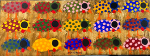 Untitled Multi-chicks 32"x12"