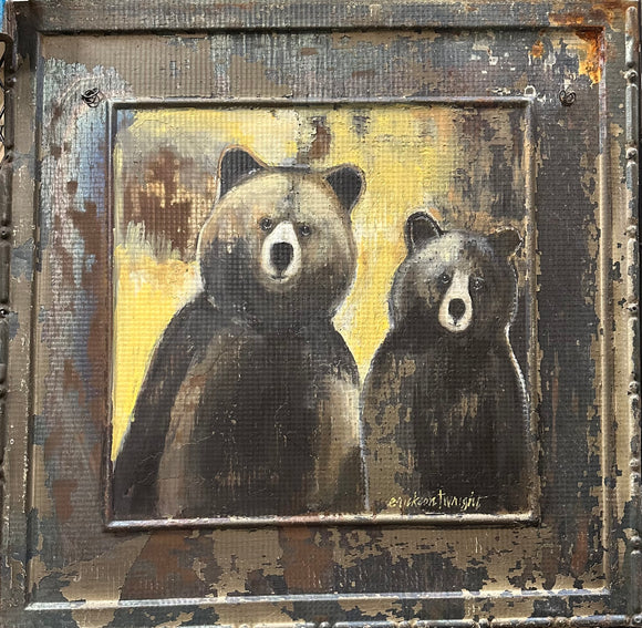 Untilted Two Bears on Tin