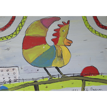 “Rooster on a Fence”